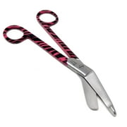 Pink & Black Zebra Pattern Handle Color Lister Bandage Scissors 7.25" (18.4cm), Stainless Steel
