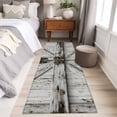 thumbnail image 5 of Vintage Gate Area Rugs Collection 2'x6', Farmhouse Wooden Grain Shabby Chic Door Non Slip Indoor Rectangle Throw Runner Rug Floor Mat Carpet for Living Room Dining Table Bedroom Nursery, 5 of 9