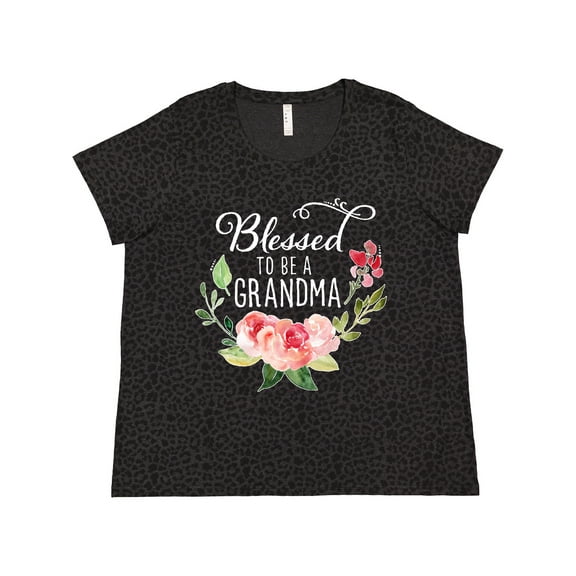 Inktastic Blessed to Be a Grandma with Flowers Women's Plus Size T-Shirt