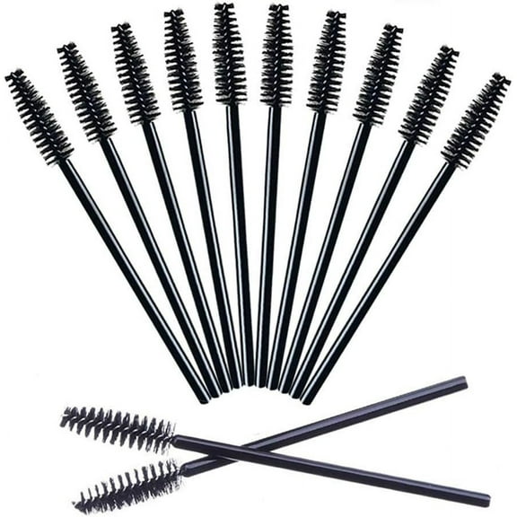 Pack of 100 Disposable Eyelash Brushes, Plastic Eyelash Brushes, Mascara Brush, Eyelash Comb, Black