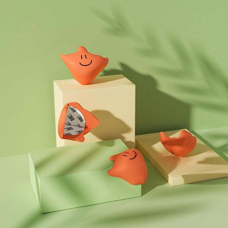 CNKOO 4Pcs Shape Silicone Table Corner Protector Cartoon Anti-collision Corner Orange