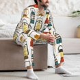 thumbnail image 5 of Mens Pajamas Set, colorful Light Bulb vintage Button Down Long Sleeve Loungewear Sleepwear Pjs sets for Men, 5 of 5