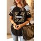 thumbnail image 3 of ABPHQTO Camiseta negra de manga corta con estampado de rayas y relámpagos de leopardo MAMA para mujer, 3 of 5