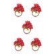 thumbnail image 3 of Servilletero de flores artificiales Ounissouiy 6 piezas color Rojo, 3 of 6