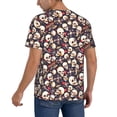 thumbnail image 2 of Lsque Guitar Skull record Pattern Mens Polo Golf Shirts Funny Graphics Shorts Sleeve Button Shirts Baseball T-shirt-4X-Large, 2 of 7