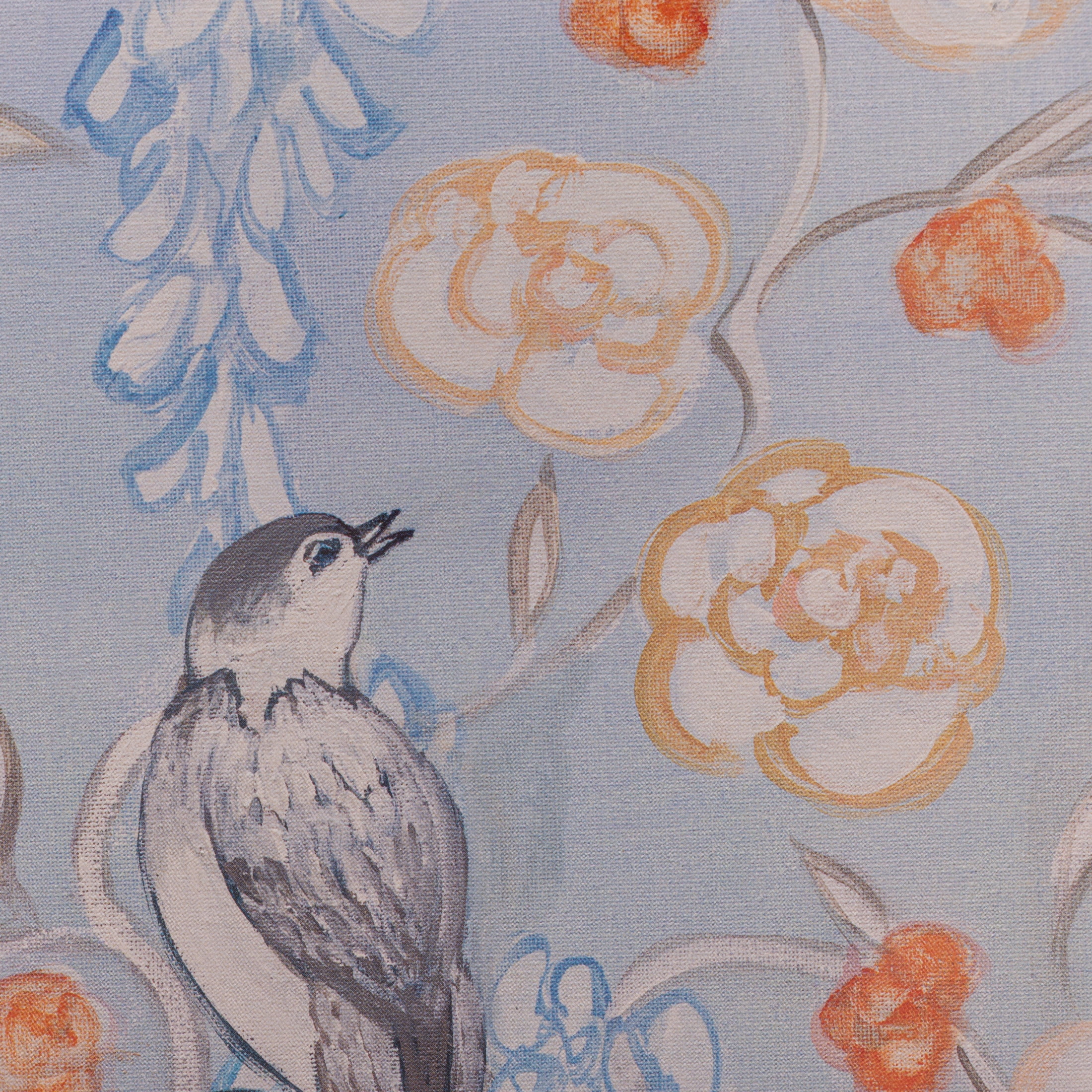 Gallery Solutions Set of 2 Framed Blue Bird Art Prints- 12x16 Floral Prints with Gold Foil Frame and Glass Matting for Elegant Wall Decor