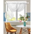 thumbnail image 3 of Waterfall Valances for Windows, Pure White Kitchen Sheer Valance Curtains, Simple Solid Color Rod Pocket Elegant Swag Valances for Living Room Bedroom, 47.2"x38.5", 1 Panel, 3 of 8