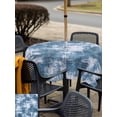 thumbnail image 5 of Outdoor Tablecloth with Umbrella Hole for Patio/Picnic/Party/Camping, Modern Blue Waterproof Table Cloth Square Cover Washable, Vintage Abstract Art Contemporary (54"x 54"), 5 of 8