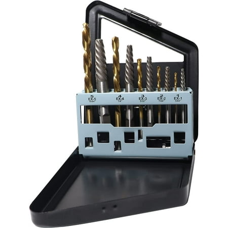 

Egebert Generic Screw Extractor & Left Hand Drill Bit Set spiral Flute Extractor Set 10 Pcs hss Broken Bolt Remover bolt Extractor Makes It Easy to Pull out Stripped or Damaged Screws