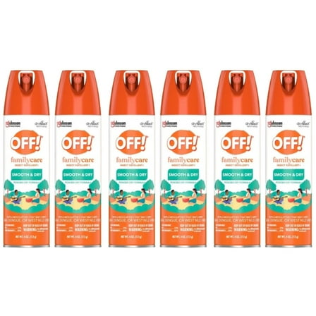 OFF! FamilyCare Insect Repellent I, Smooth & DryMosquito Bug Spray, 4 oz (6 Count)