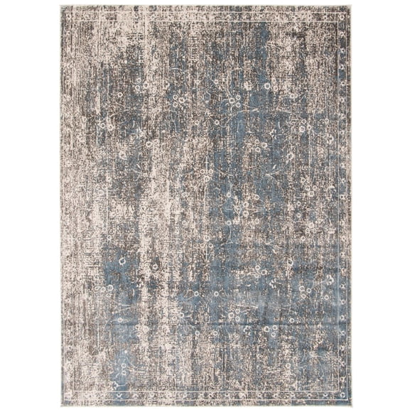 Tapis en Polypropylène Gris/bleu Isla 6 Pieds7 Pouces x 9 Pieds6 Pouces