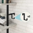 thumbnail image 3 of Bestier 70" Industrial Wall-Mounted Ladder Shelves 5 Tier Bookshelf Floating Shelves with 2 Hooks, Gray, 3 of 8