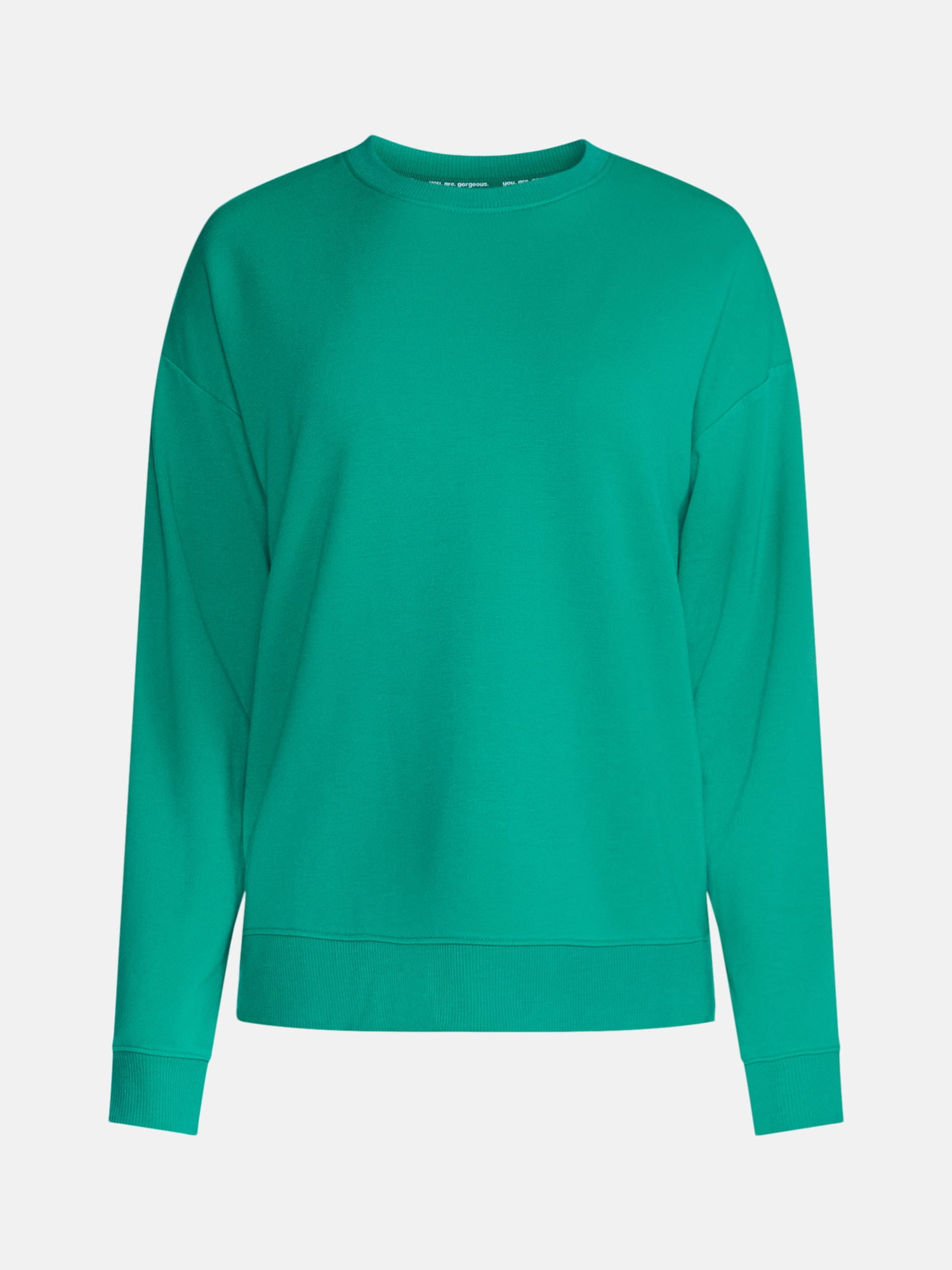 Joyspun Women's Fleece Lounge Sleep Top with Long Sleeves, Sizes XS-3X
