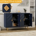 thumbnail image 4 of CBJCBJ 48" Modern Accent Sideboard Buffet Cabinet with 4 Doors & Shelves, Credenza for Living Room Storage,Blue, 4 of 7