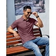 thumbnail image 4 of COOFANDY Men' Collared Shirts Short Sleeve Casual Polo T Shirt Summer Golf Shirts Classic Stylish Tees, 4 of 6