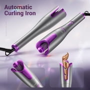 NEXPURE Automatic Curling Iron, 1 Ionic Deep Waver Hair Curler Tool, Ceramic Coating, Fast Heating, Dual Voltage, Anti-Scald, Purple