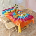 thumbnail image 3 of Colorful Rainbow Tie Dye Spiral Pattern Rectangle Tablecloth 60"x102",Waterproof Polyester Rectangle Table Cloth, Wipeable Spillproof Polyester Tablecloth for Dining, Camping, Indoor and Outdoor, 3 of 6