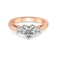 thumbnail image 3 of 3 Carat IGI Certified Heart Shape Lab Grown Diamond Engagement Ring | 14K Rose Gold | Emery Three Stone With Cushion Shape Side Lab Diamond Ring | FG-VS1-VS2 Quality Friendly Diamonds, 3 of 5