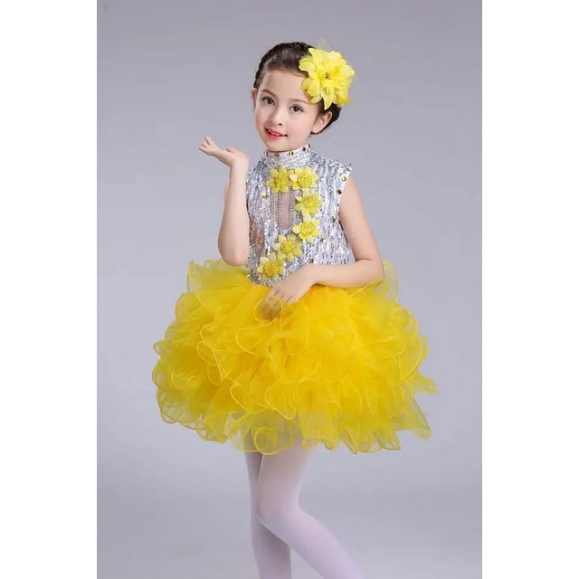 Vestido de princesa para niñas, elegante vestido de baile para niños, vestidos de salón de baile, jazz, hip hop, ropa de fiesta, trajes de Halloween y Navidad con lentejuelas para niñas