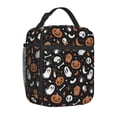 thumbnail image 2 of Halloween Black Pumpkin Skull Ghost Lunch Bag Portable Thermal Lunch Box for Men and Women, 2 of 6