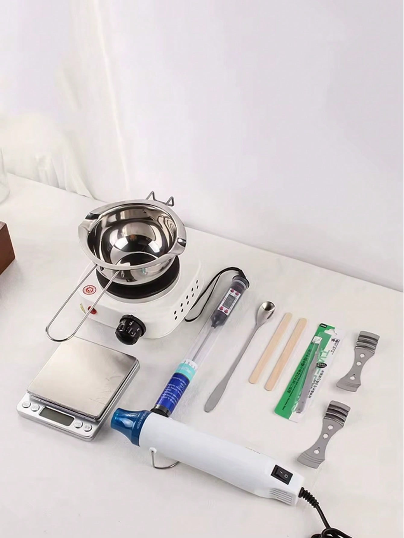 Professional Candle Making Kit with 7 Tools – Including Electric Wax Warmer, Thermometer & Heat Gun – DIY Crafting Set