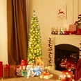 thumbnail image 2 of Costway 5 FT Pre-Lit Pencil Christmas Tree with 150 LED Lights & 296 Branch Tips Party, 2 of 10