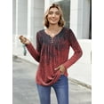 thumbnail image 4 of Zeagoo Womens Tops Dressy Casual Beach Vacation Clothes for Women Business Casual Long Shirts V Neck Tee Shirt Ladies Top and Blouses Ethnic Style, 4 of 7
