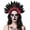 Red, variant on Day of The Dead Feather Rose Headband, Gothic Black Flower Crown for Women, Halloween Cosplay Victorian Steampunk Bridal Headpiece