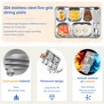 thumbnail image 2 of Dsseng 2 Pcs Stainless Steel Snack Container 5 Compartments Snack Box Divided Snack Box Container Reusable Meal Prep Container Stackable Food Storage Container for School Home, 2 of 9