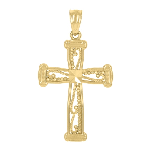 10kt Two-Tone Gold Womens Mens Unisex Cross Religious Pendant