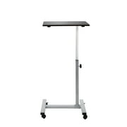 Seville Classics airLIFT® Height Adjustable Mobile Rolling Laptop Cart Desk w/ Wheels, Espresso