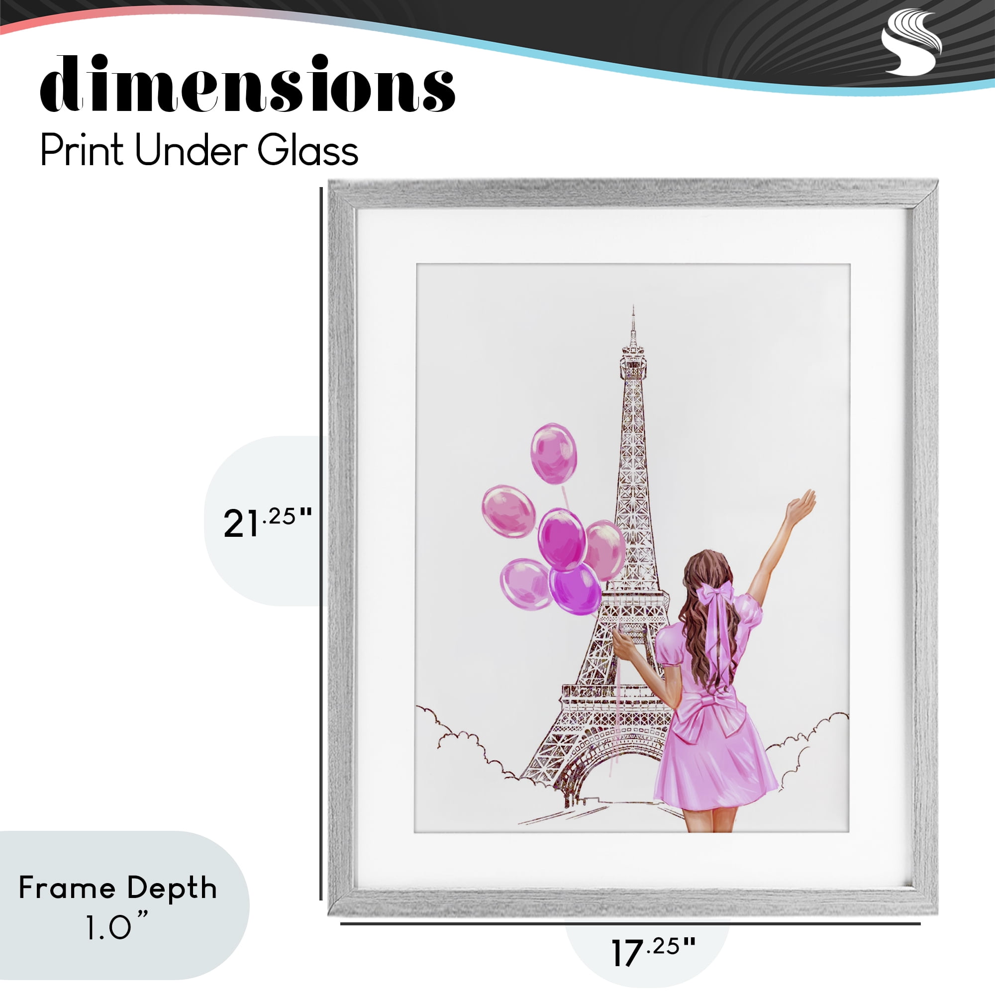 Stupell Industries Chic Paris Celebration Gray Framed Print Under Glass, design by Ziwei Li