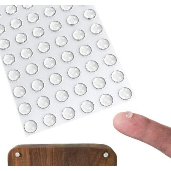 100-Pack Clear Cabinet Door Bumpers – Self-Adhesive Rubber Pads for Sound Dampening & Scratch Protection – Transparent Silicone Bumper Stops for Drawers, Picture Frames, Cutting Boards TIKA