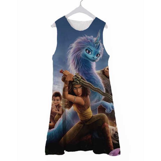 Disney Raya y el último dragón 3D estampado niñas vestido dibujos animados película Kumandra Raya princesa vestidos niños disfraz Cosplay110 zhangyuxiang CONDUJO