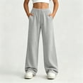 thumbnail image 2 of StSilkitty Loose Sweatpants for Boys Girls Solid Color High Waist Elastic Drawstring Wide Leg Jogger Trousers with Pockets, 2 of 9