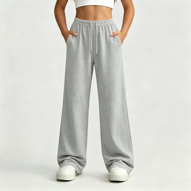 Pantalones deportivos ajustados liso, cintura elástica, bolsillos laterales, niño/niña, transpirable, suave, negro, tallas 120-170 (5-14 años).