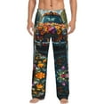 thumbnail image 5 of Mens Pajama Pants, Flower Covered Vintage Car Soft Sleep & Lounge Pants for Men, Cuteness Casual PJ Bottoms Pants with Pockets, 5 of 7