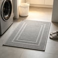 thumbnail image 3 of SLYNSHome Floor Rug Cotton Bordered Rectangular Mat With Non Slip Backing, Soft Absorbent Machine Washable Carpet For Bathroom Kitchen Laundry Indoor Home Decor, 3 of 7