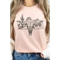 thumbnail image 4 of Longhorn Skull Western Desert Scene Graphic Tee T-Shirt, 4 of 5