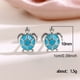 thumbnail image 3 of Moda Cielo Azul Tortuga Mujeres Pendientes Platinado Biológica Marina Tortuga 925 Plata Pendientes de la tortuga del perno prisionero, 3 of 8