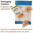 thumbnail image 4 of Chiroplax Toe Separators Spacers Gel Toe Spreader for Bunion Relief Overlapping Hammer Toe Corrector Pad Straightener, 6 Pieces (Combo-2Ss 2Ms 2Ls, Beige), 4 of 6