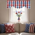 thumbnail image 4 of Independence Day Tie Up Valances Curtain, Adjustable Kitchen Flag Day Red And Blue Stripes Valances for Windows Decor, Rod Pocket Short Curtains Set for Bedroom/Bathroom, 42"x12", 4 of 9