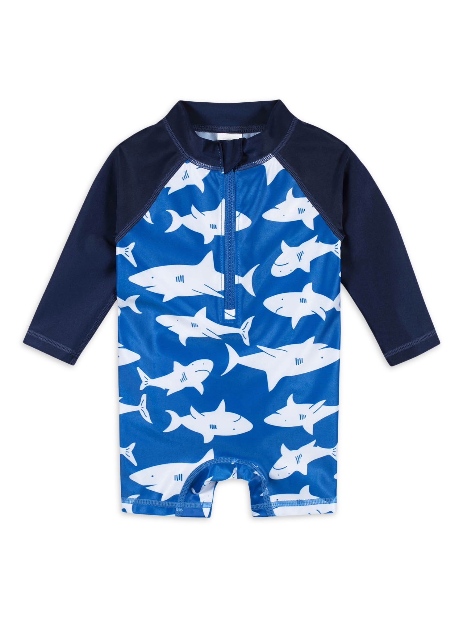 Infant/Toddler/Little Kid Boys Long Sleeve 4 Piece Rash Guard & Trunk Swimsuit Set Sweet & Soft Boys UPF 50 