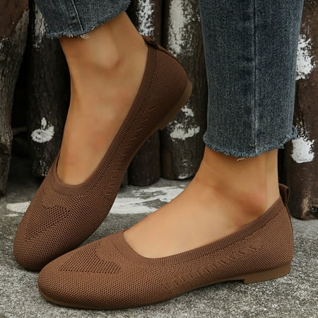 eczipvz Women Shoes Women Leather Moccasins Loafers Slip On Comfortable Driving Casual Flats Shoes Brown