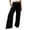 Black*, variant on Women's Pants High Waist with Drawstring Solid Color Casual Everyday Wear Breathable Elastic Waist Chic Holiday Trousers