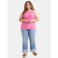 thumbnail image 2 of Terra & Sky Women's Plus Size High Neck Rib Tank Top, Sizes 0X-4X, 2 of 5