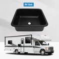 thumbnail image 3 of RV Sink, Stainless Steel Drop In Bar Sink Large Capacity Rectangular Topmount Hand Wash Basin Sink Small Single Bowl Sink with 1.6in Drain Hole for Caravan Boat, 3 of 7