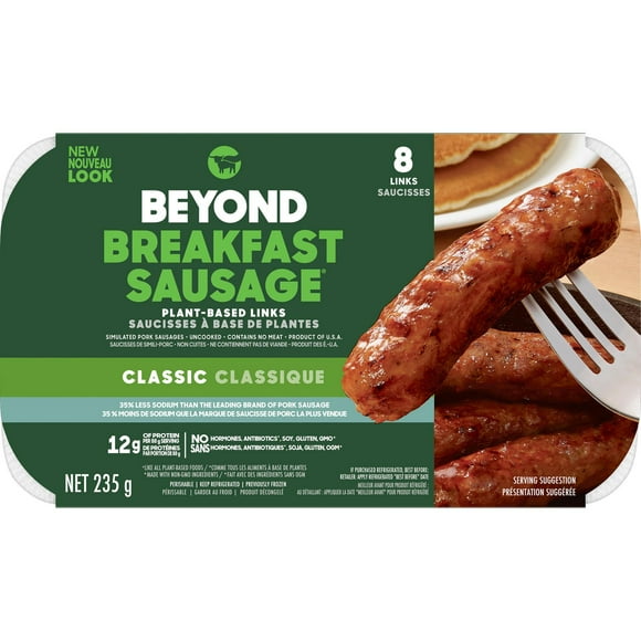 Saucisson végétal de petit-déjeuner Beyond Meat, 235g Saucisson à base de plantes de petit-déjeuner Beyond Meat, 235g
