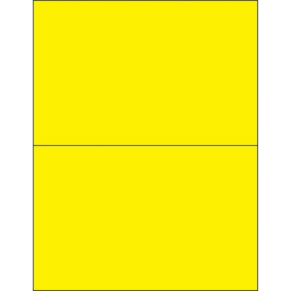 Box Partners Rectangle Laser Labels 8 1/2" x 5 1/2" Fluorescent Yellow 200/Case LL184YE