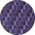 thumbnail image 1 of Ahgly Company Indoor Round Checkered Blue Modern Area Rugs, 6' Round, 1 of 4
